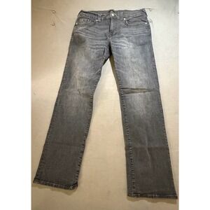 True Religion Ricky Jeans Mens 36 Black Denim Relaxed Straight Pocket 38X33